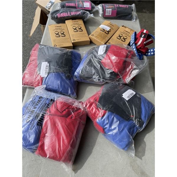 NEW AMAZON OVERSTOCK ITEMS INCLUDING BEAN BAGS SETS AND FIGURE 8 LIFTING STARPS AND SETS OF RESINTEN