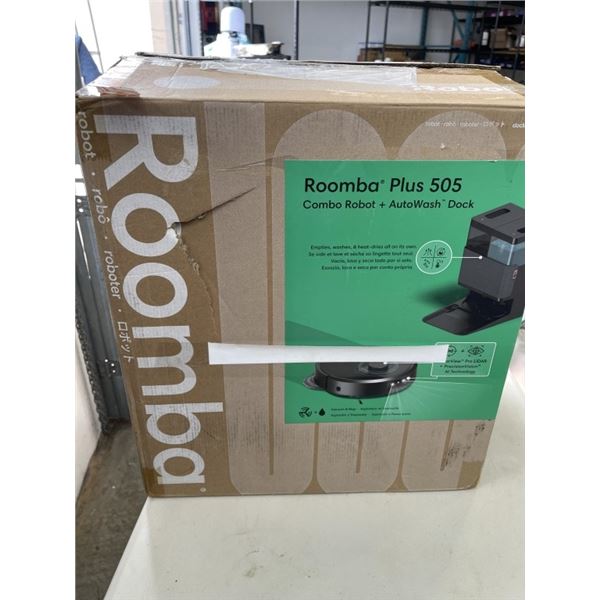 I ROBOT ROOMBA PLUS 505 COMBO ROBOT AND AUTO WASH DOCK WORKING