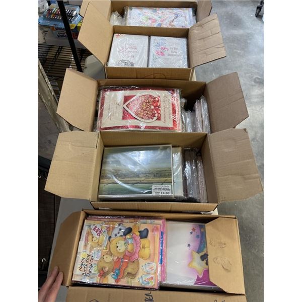 5 BOXES OF ASSORTED VINTAGE GREETING CARDS, PACKS OF 12 APPROX 800 TOTAL