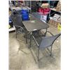 Image 1 : METAL PATIO TABLE WITH 3 STACKING CHAIRS
