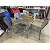 Image 2 : METAL PATIO TABLE WITH 3 STACKING CHAIRS