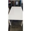 Image 3 : SOLID WOOD WHITE TABLE AND ROLLING CHAIR