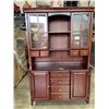 Image 1 : 2 PIECE MAHOGANY FINISH DISPLAY CABINET