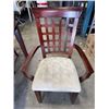 Image 4 : MAHAOGANY FINISH 7PC DINING SET WITH 2 ARMCHAIRS, BUILT IN EXTENSION LEAF