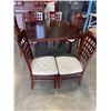 Image 6 : MAHAOGANY FINISH 7PC DINING SET WITH 2 ARMCHAIRS, BUILT IN EXTENSION LEAF