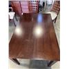 Image 8 : MAHAOGANY FINISH 7PC DINING SET WITH 2 ARMCHAIRS, BUILT IN EXTENSION LEAF