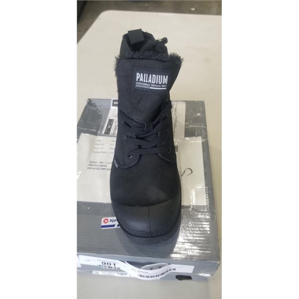 NEW PALLADIUM PAMPA HI ZIP ALL BLACK BOOTS SIZE US MENS 8