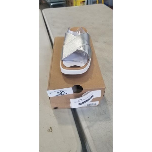 NEW UGG WOMENS EMILY METALLIC SANDALS, SIZE US WOMENS 7