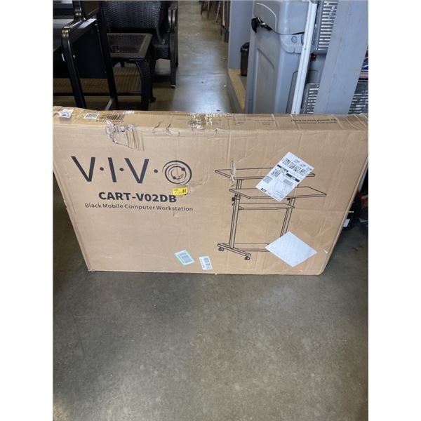 VIVO BLACK MOBILE COMPUYTER WORKSTATION CART-V02DB