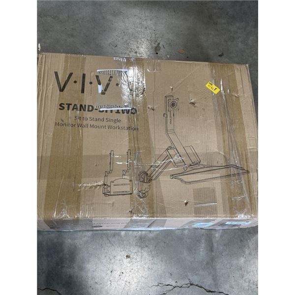 VIVO SIT TO STAND SINGLE MONITOR WALL MOUNT WORKSTATION