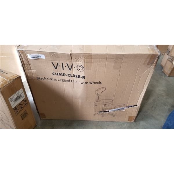 VIVO BLACK CROSS LEGGED CHAIR WITH WHEELS