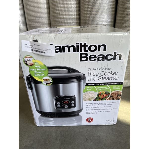 HAMILTON BEACH RICE COOKER - TESTED WORKING