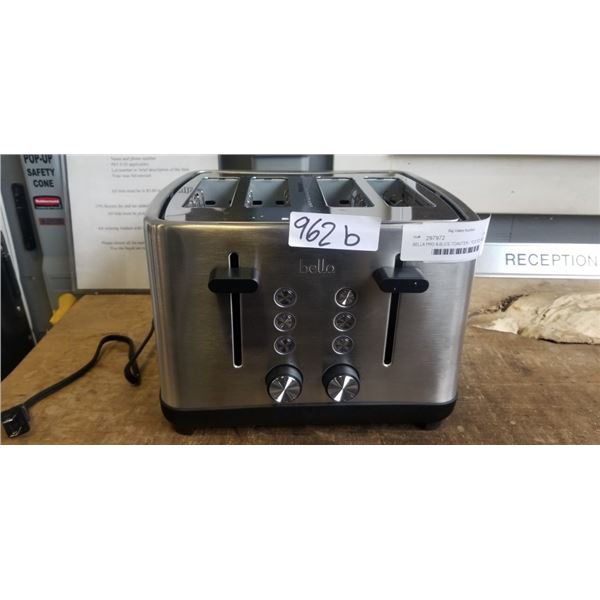 NEW BELLA PRO 4-SLICE TOASTER - TESTED WORKING, RETAIL $149 NO BOX