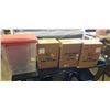 Image 1 : 3 OFFICE BROPCHURE DISPLAY HOLDERS AND NEW 3 PC STORAGE BIN COMBO