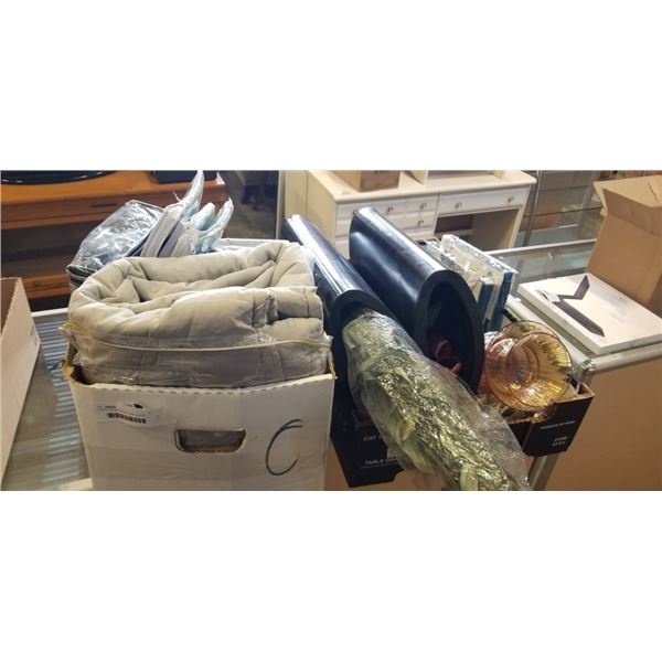 2 BOXES OF ASSORTED HOME GOODS, OFFICE SUPPLIES, ETC