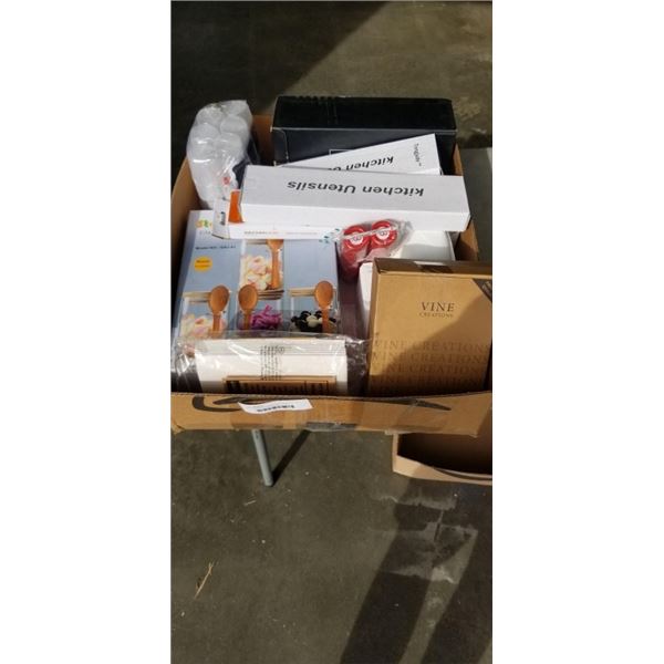 NEW AMAZON OVERSTOCK ITEMS INCLUDING CANDY GLASS JARS MICRO PLAN AND A SET OF SQUEZZE BOTTLES