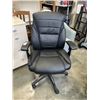 Image 1 : BLACK LEATHER ADJUSTABLE OFFICE CHAIR