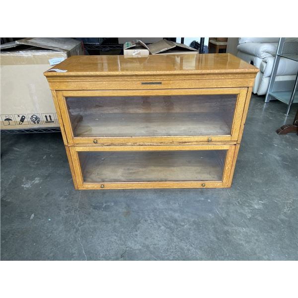 2PC OAK LIBRARY / LAWYERS BOOK CASE