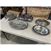 Image 1 : ASSORTED ANTIQUE SILVER PLATE SERVING ITEMS