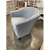 Image 3 : GREY FABRIC TUB CHAIR WITH NAIL HEAD DESIGN