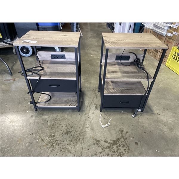 PAIR OF MODERN NIGHT OPEN NIGHT STANDS WITH POWER