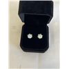 Image 1 : NEW S925 2.0CT EACH SIMULAYED DIAMOND (CZ) STUD EARRINGS, MOUNTED IN 925 STERLING SILVER W/ WHITE GO
