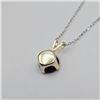 Image 3 : STERLING SILVER NATURAL GARNET WITH STERLING SILVER CHAIN, RETAIL $350.00. GARNET IS THE BIRTHSTONE 