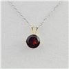 Image 4 : STERLING SILVER NATURAL GARNET WITH STERLING SILVER CHAIN, RETAIL $350.00. GARNET IS THE BIRTHSTONE 