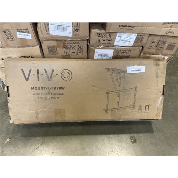 VIVO WHIT ELECTRIC FLIP DOWN CEILING TV MOUNT
