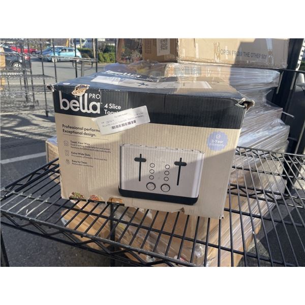 BELLA PRO 4-SLICE TOASTER - TESTED WORKING, RETAIL $149