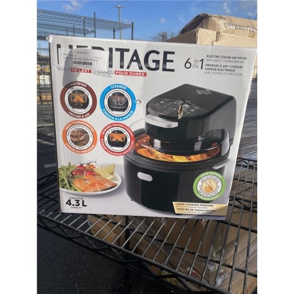 HERITAGE INFRARED 4.5QT STEAM AIR FRYER - TESTED WORKING, RETAIL $299