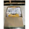 Image 1 : AS NEW 75FT YELLOW 3 OUTLET INDOOR OUTDOOR HEAVY DUTY LIGHTED 3 WIRE GROUNDED EXTENSION CORD 12AWG