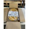 Image 1 : AS NEW 50FT YELLOW  INDOOR OUTDOOR HEAVY DUTY LIGHTED 3 WIRE GROUNDED EXTENSION CORD 10AWG
