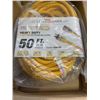 Image 3 : AS NEW 50FT YELLOW  INDOOR OUTDOOR HEAVY DUTY LIGHTED 3 WIRE GROUNDED EXTENSION CORD 10AWG