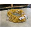 Image 1 : AS NEW 75FT YELLOW  INDOOR OUTDOOR HEAVY DUTY LIGHTED 3 WIRE GROUNDED EXTENSION CORD 14AWG