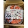 Image 2 : AS NEW 200FT ORANGE INDOOR OUTDOOR HEAVY DUTY LIGHTED 3 WIRE GROUNDED EXTENSION CORD 16AWG