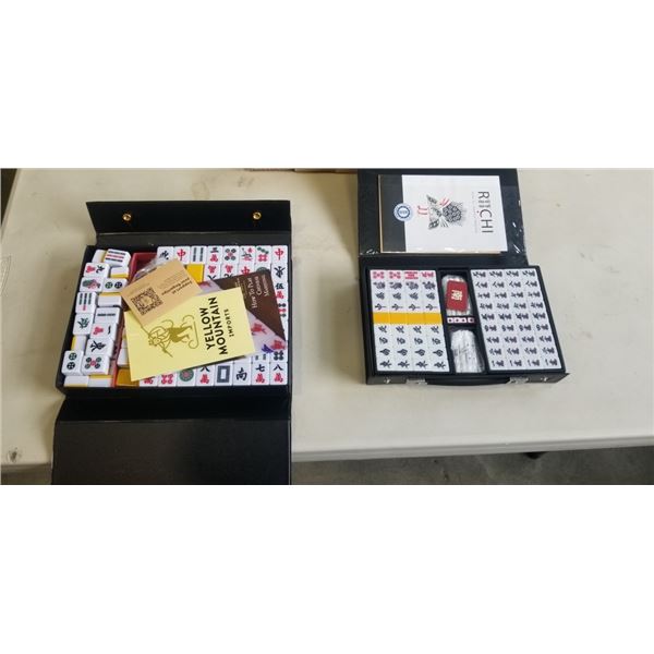 2 YELLOW MOUNTAIN SOFT CASED MAH JONG SETS