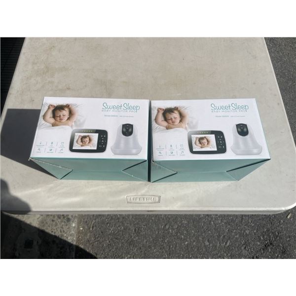 2 NEW SWEET SLEEP BABY MONITOR PRO MODEL SM935 WITH 3.5 INCH SCREEN, TEMPERATURE, ALARM, NIGHT VISIO