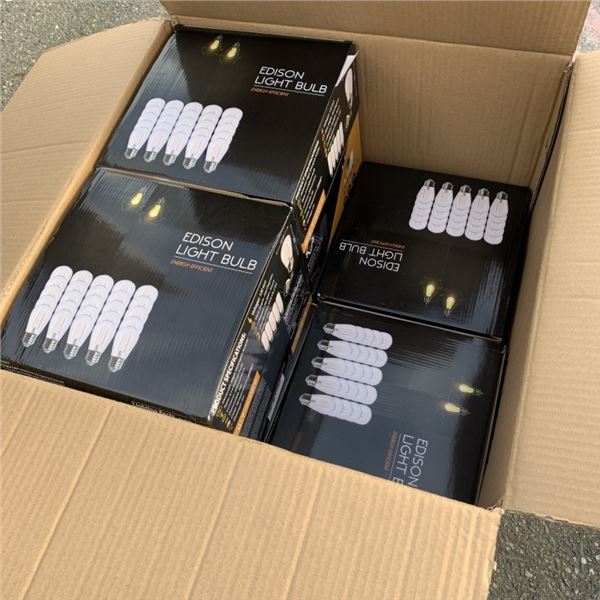 CASE OF 14 BOXES OF BERELLI S14 2700K E26 STANDARD SOCKET EDISON LIGHT BULBS 25 COUNT PER BOX RETAIL