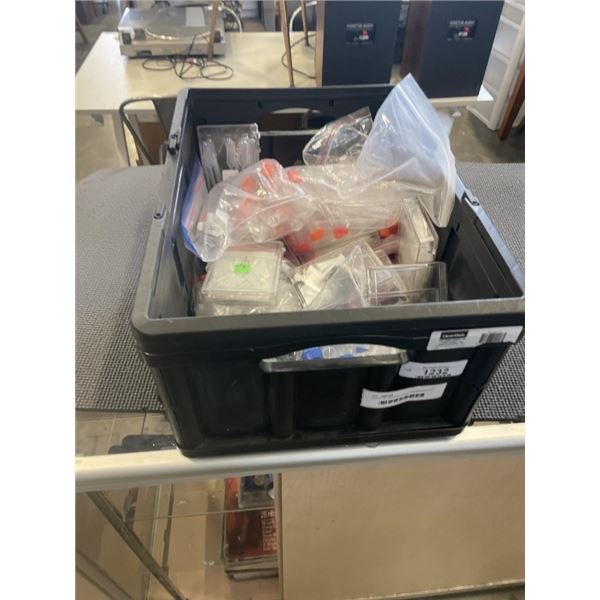 CRATE OF MEDICAL VILES, DROPPERS ETC