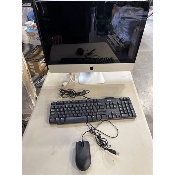 APPLE IMAC COMPUTER AND MOUSE AND KEYBOARD