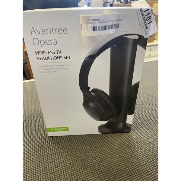 AVANTREE OPERA WIRELESS TV HEADSET, WITH TRANSMITTER AND CHARGING STAND