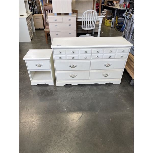 WHITE PRENCH PROVINCIAL STYLE DRESSER AND NIGHT STAND