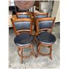 Image 1 : SET OF SWIVEL LEATHER SEAT BAR STOOLS