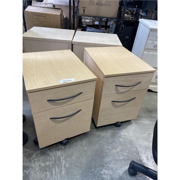 PAIR OF 2 DRAWWER ROLLING ORGANIZERS WITH KEYS