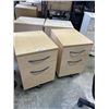 Image 1 : PAIR OF 2 DRAWWER ROLLING ORGANIZERS WITH KEYS