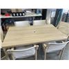 Image 5 : AS NEW CANVAS SAUBLE TAN SLING OUTDOOR DINING SET WITH 2 SWIVEL CHAIRS, UMBRELLA BASE, RETAIL $1199