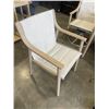 Image 6 : AS NEW CANVAS SAUBLE TAN SLING OUTDOOR DINING SET WITH 2 SWIVEL CHAIRS, UMBRELLA BASE, RETAIL $1199