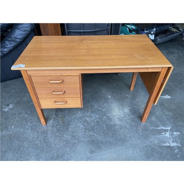 TEAK DESK W/ DROP SIDE