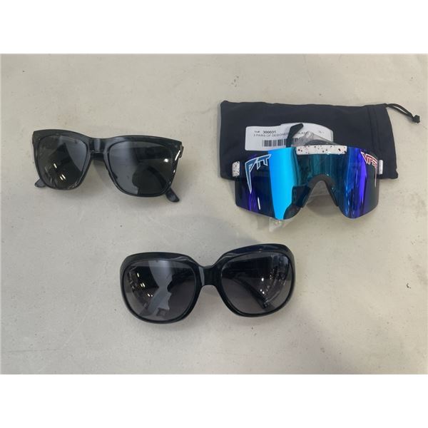 3 PAIRS OF DESIGNER SUNGLASSES  - UNAUTHENTICATED